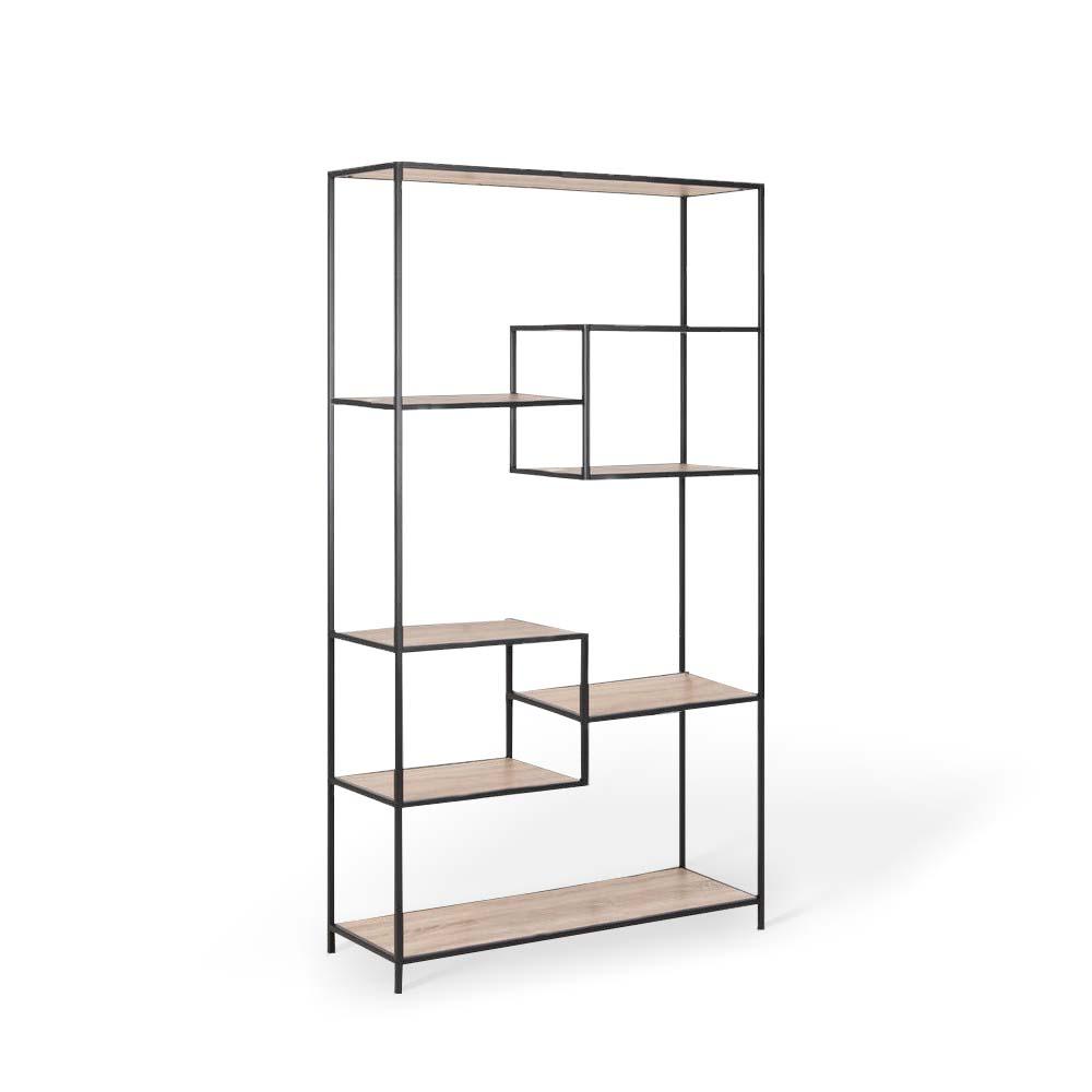 شلف رونیکا پایه فلز مشکی چوب خود رنگ