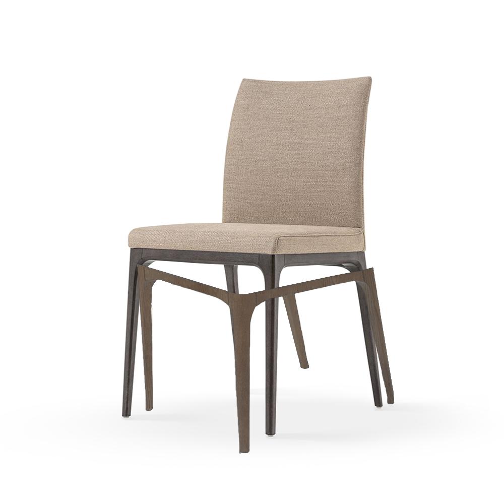 صندلی میهمان کیا پایه بلوطی با پتینه خاکستری پارچه سفارشی