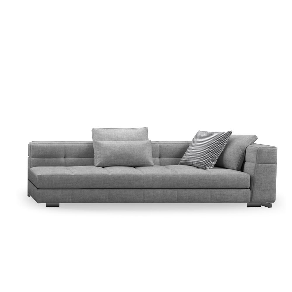 مبل کنج راست 248 دیوانی پایه فلز مشکی پارچه سفارشی