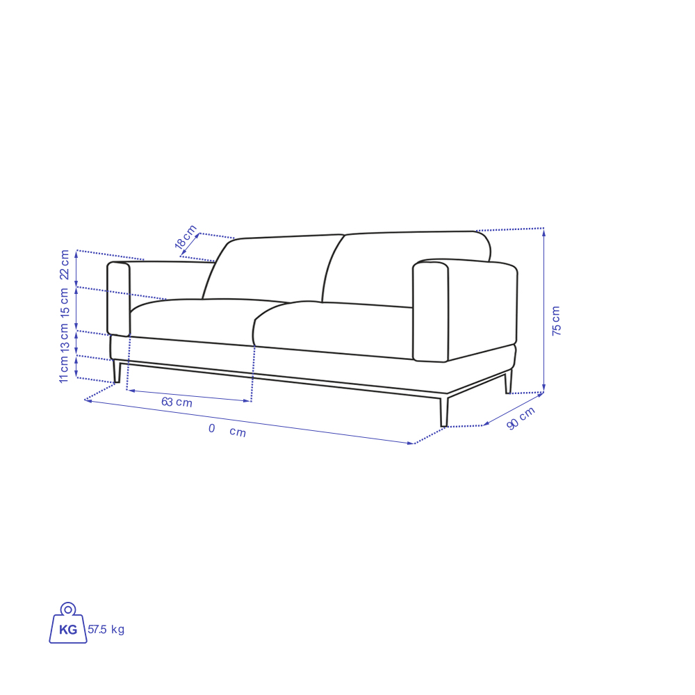 مبل راحتی سه نفره تولیکا مدل چیلان