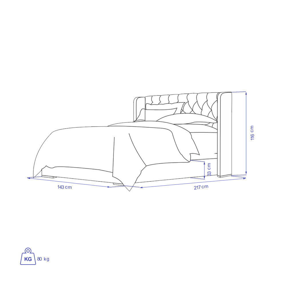 تخت خواب یک نفره سایز 120 تولیکا مدل ورتا