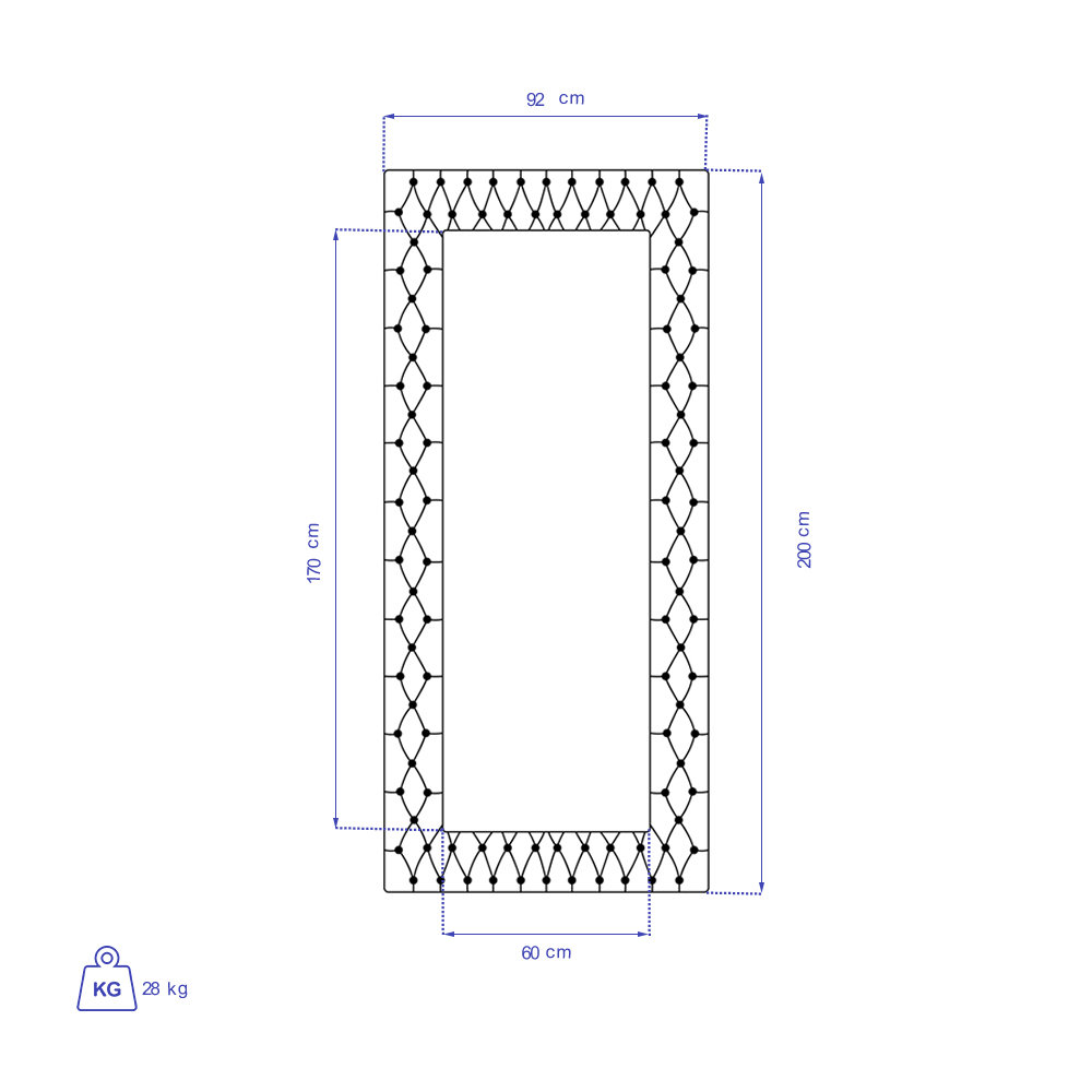 آینه قدی تولیکا مدل ورتا