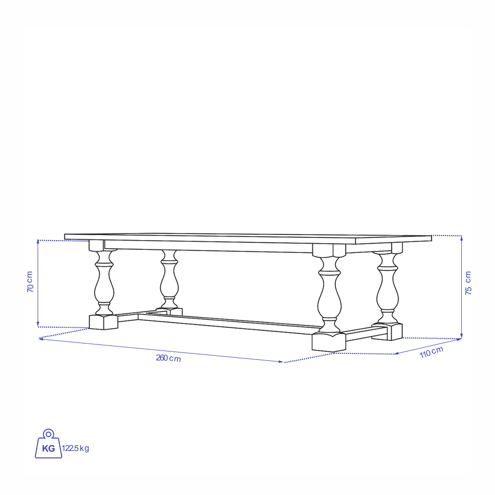 میز نهارخوری 8 نفره تولیکا مدل النا