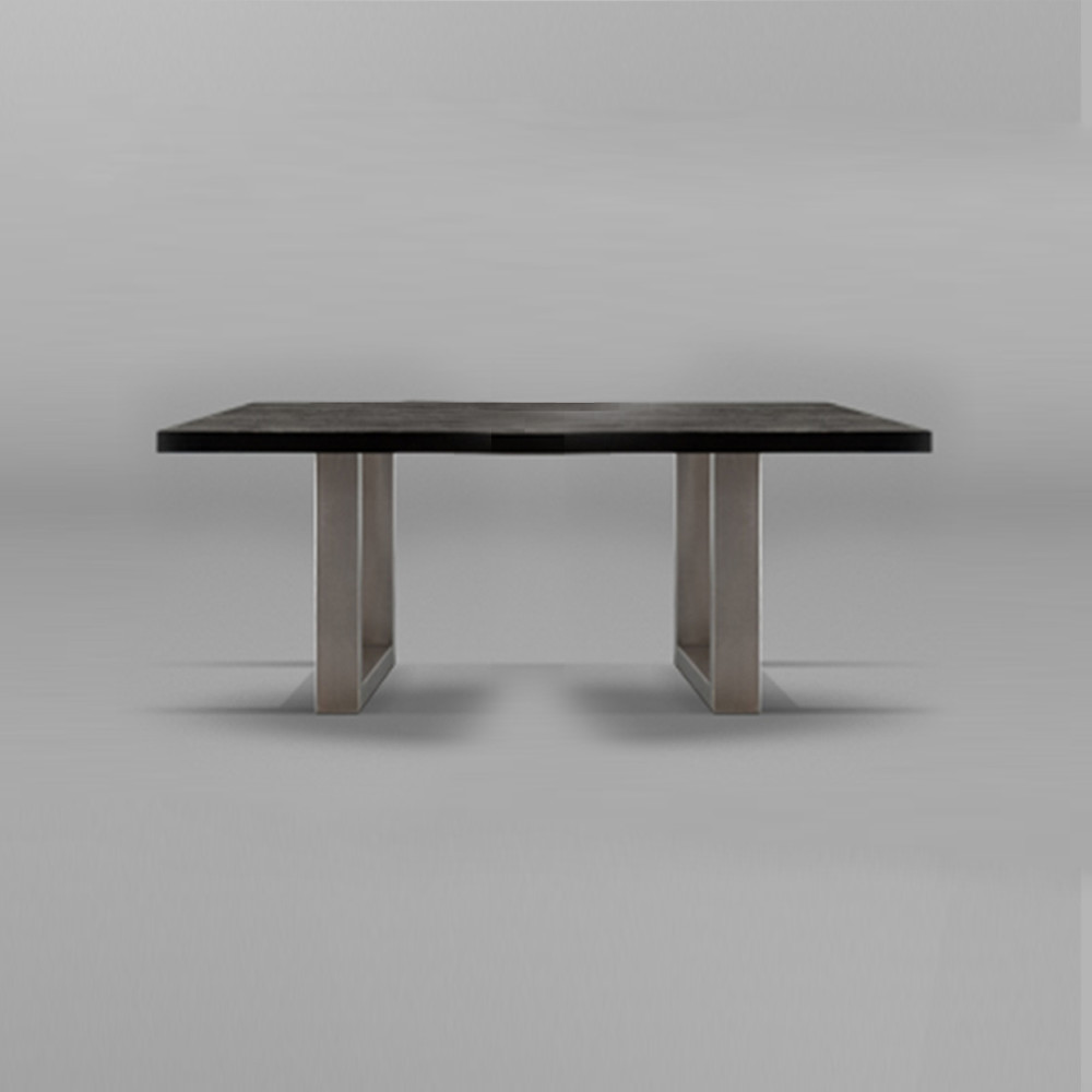 میز جلو مبلی مربع ساردین پایه سفید رگه دار صفحه قهوه ای روشن