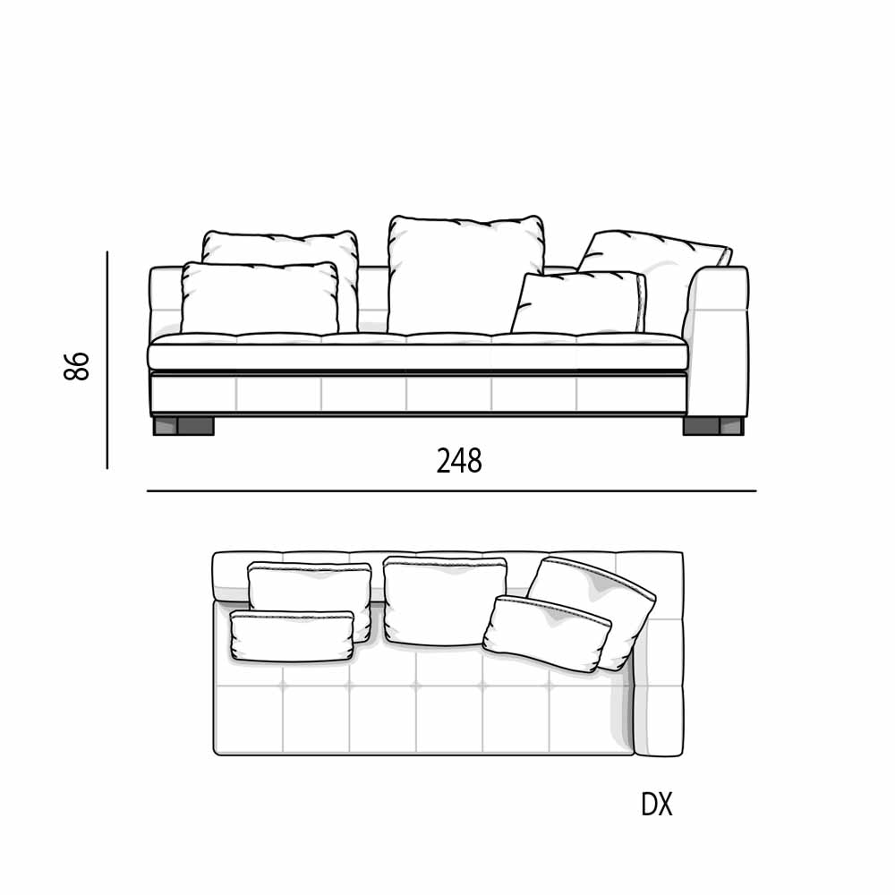مبل کنج راست 248 تولیکا مدل دیوانی 