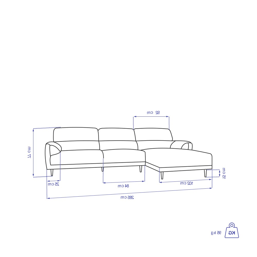 مبل ال راست (از رو به رو) تولیکا مدل کیا